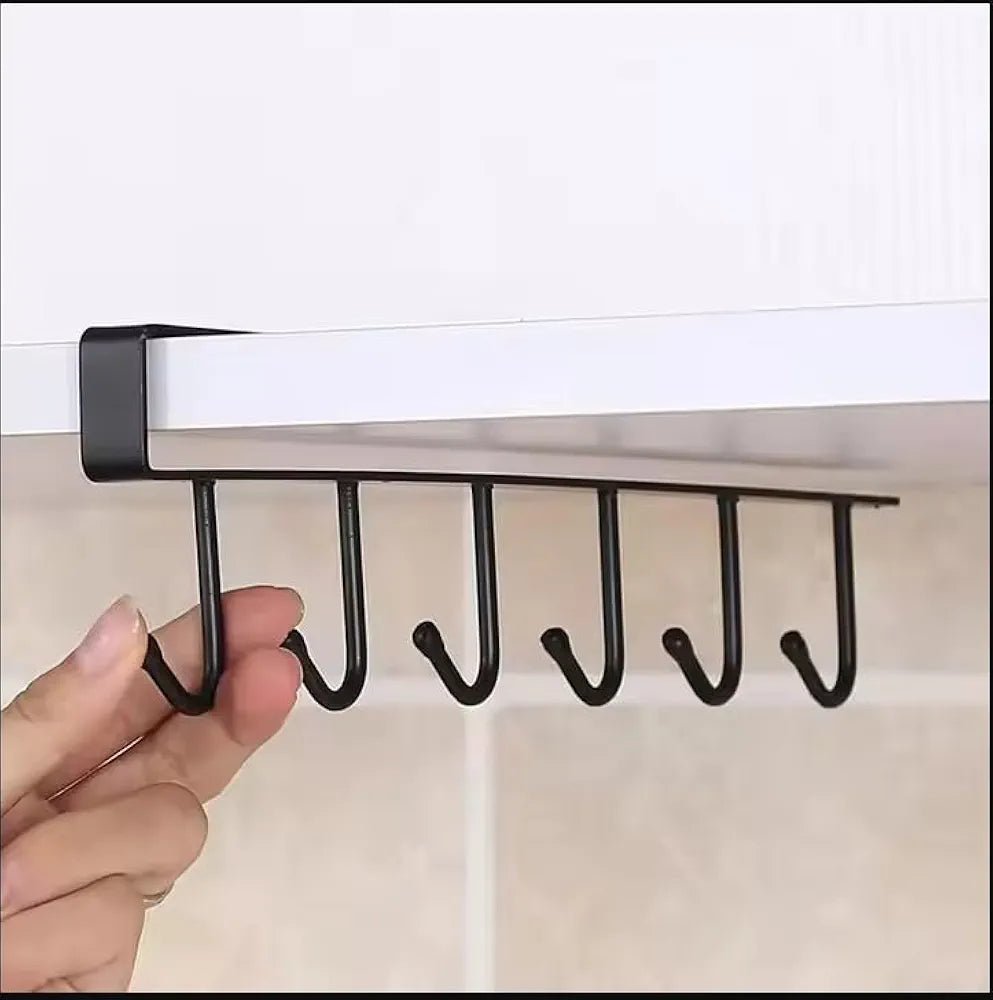 Under - Shelf 6 - Hook Mug & Cup Holder Rack (pack of 2)β Space - Saving Kitchen Cabinet Organizer - SHOP FOR ALL