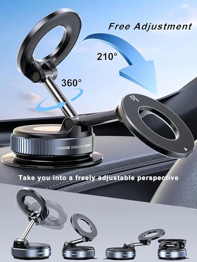 360° Magnetic Car Mobile Holder for Dashboard Vacuum Suction Phone Holder - SHOP FOR ALL