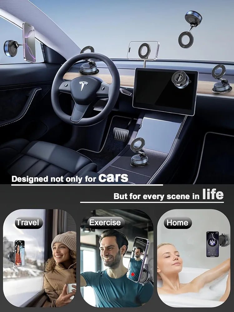 360° Magnetic Car Mobile Holder for Dashboard Vacuum Suction Phone Holder - SHOP FOR ALL