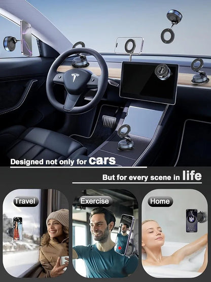 360° Magnetic Car Mobile Holder for Dashboard Vacuum Suction Phone Holder - SHOP FOR ALL