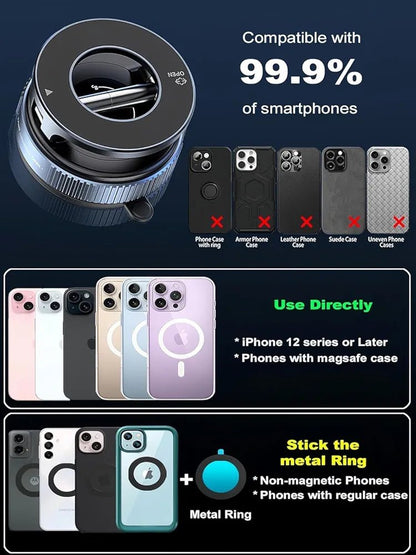 360° Magnetic Car Mobile Holder for Dashboard Vacuum Suction Phone Holder - SHOP FOR ALL
