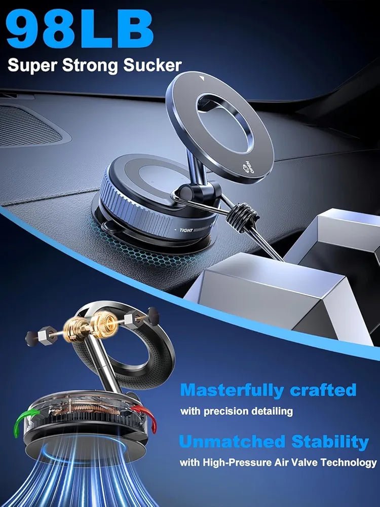 360° Magnetic Car Mobile Holder for Dashboard Vacuum Suction Phone Holder - SHOP FOR ALL