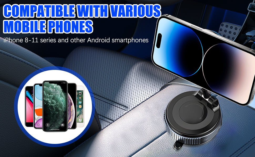 360° Magnetic Car Mobile Holder for Dashboard Vacuum Suction Phone Holder - SHOP FOR ALL