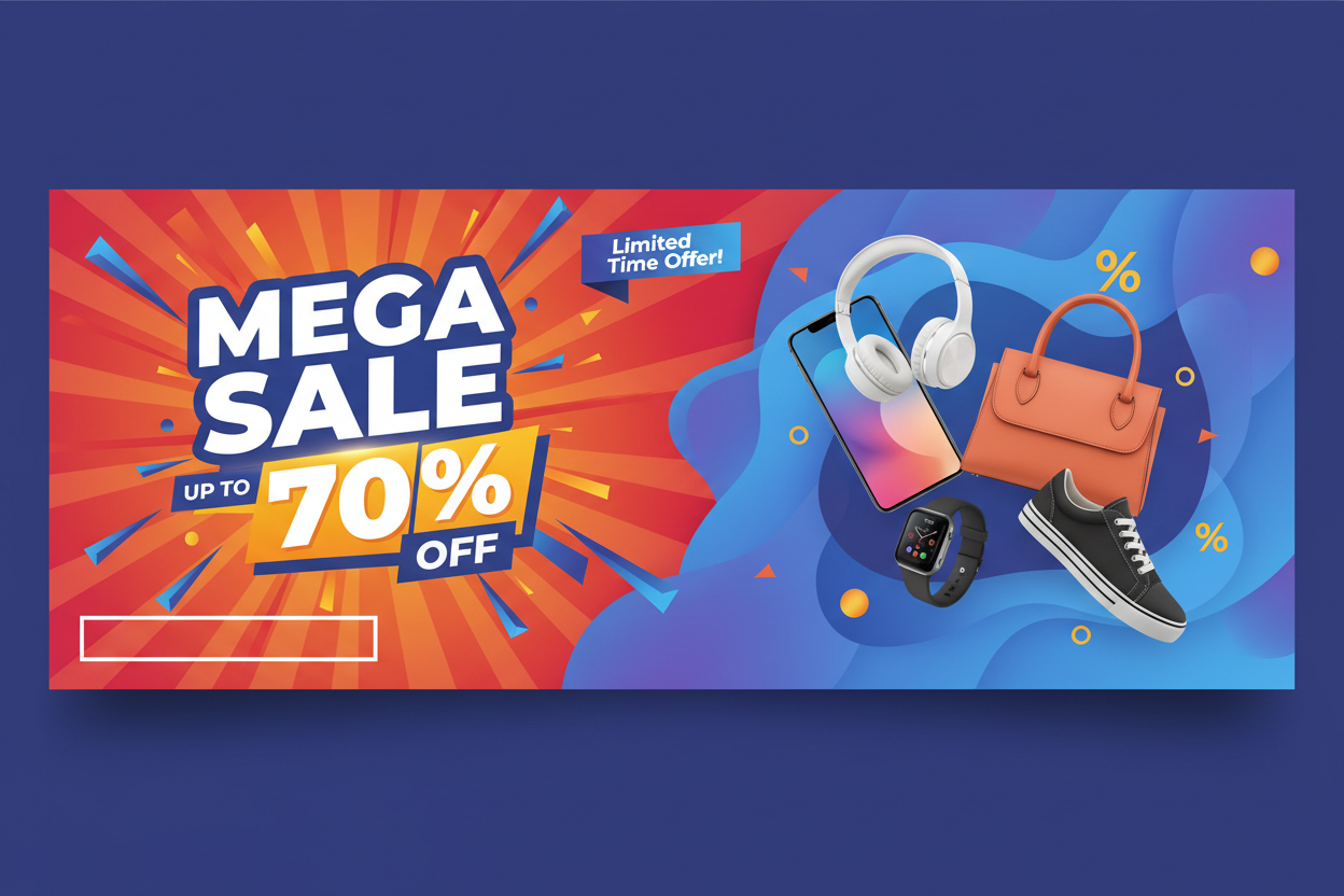 create a  image of like a slide bar image like amazon flipkart with discount show