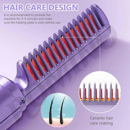 Professional Hair Straightener Tourmaline Ceramic Hair Curler Brush Hair Comb - SHOP FOR ALL