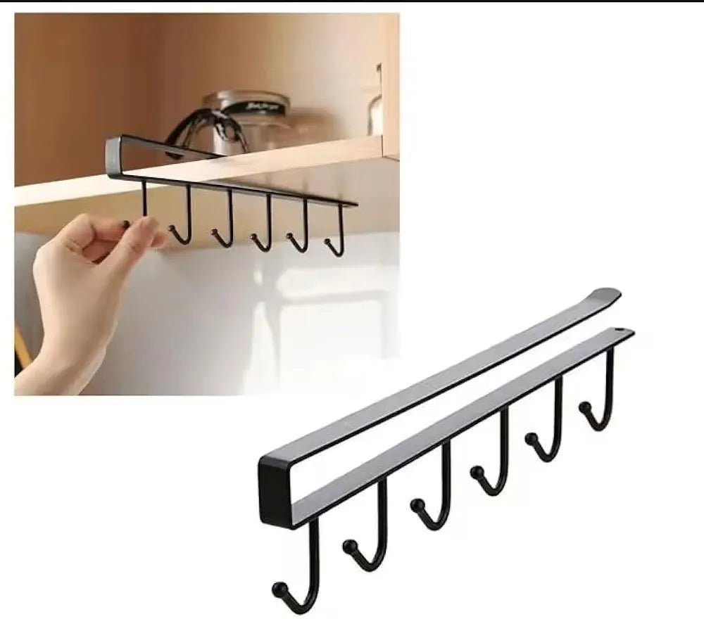 Under - Shelf 6 - Hook Mug & Cup Holder Rack (pack of 2)– Space - Saving Kitchen Cabinet Organizer - SHOP FOR ALL