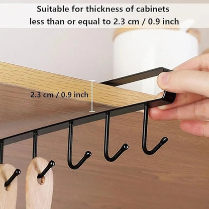 Under - Shelf 6 - Hook Mug & Cup Holder Rack (pack of 2)– Space - Saving Kitchen Cabinet Organizer - SHOP FOR ALL