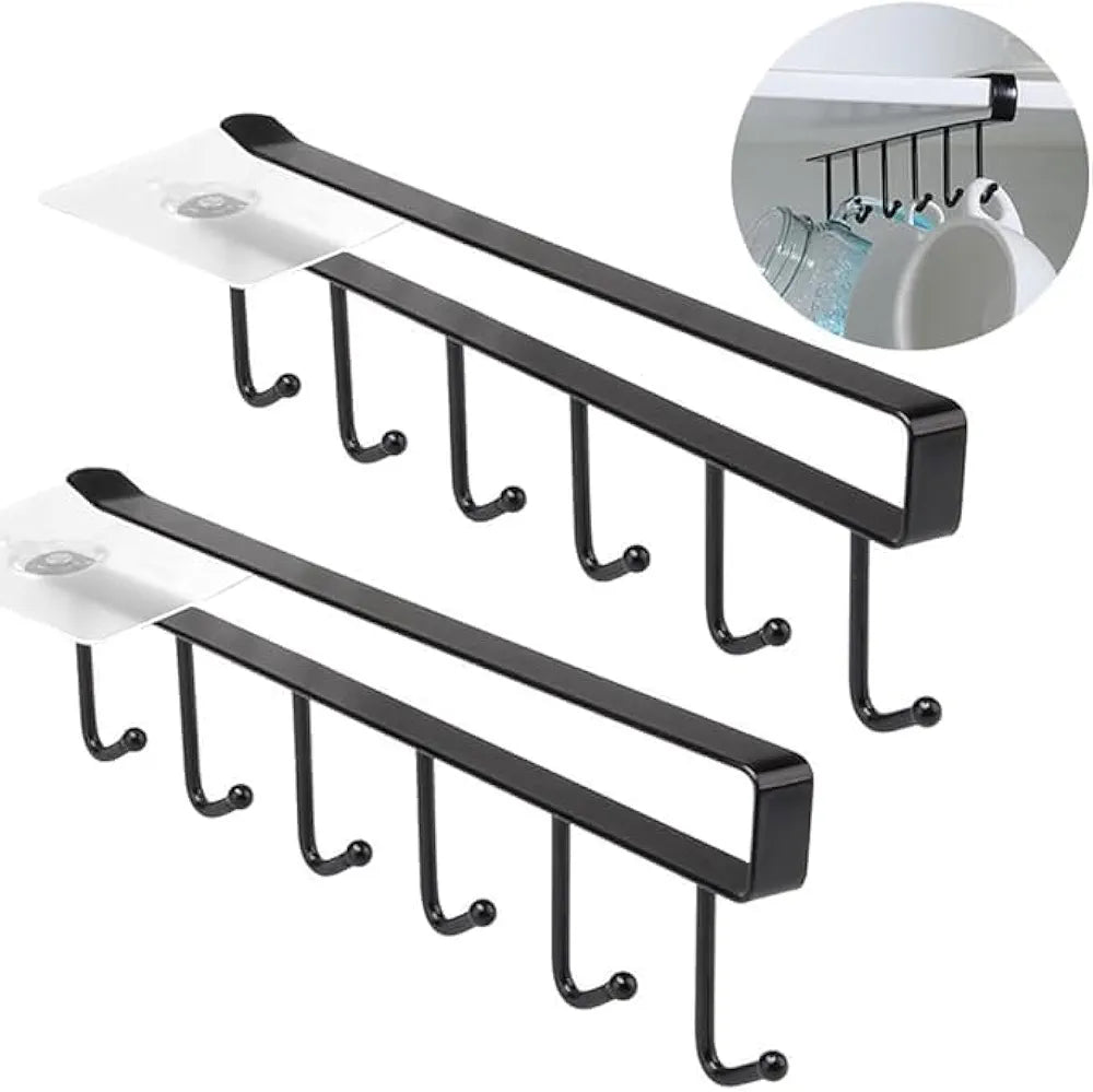 Under - Shelf 6 - Hook Mug & Cup Holder Rack (pack of 2)– Space - Saving Kitchen Cabinet Organizer - SHOP FOR ALL