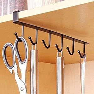 Under - Shelf 6 - Hook Mug & Cup Holder Rack (pack of 2)– Space - Saving Kitchen Cabinet Organizer - SHOP FOR ALL